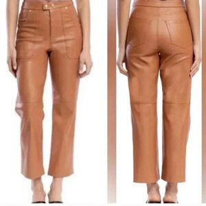 Blank NYC The Baxter Ribcage Straight Leg Vegan Faux Leather Ankle Pants(27)NWT